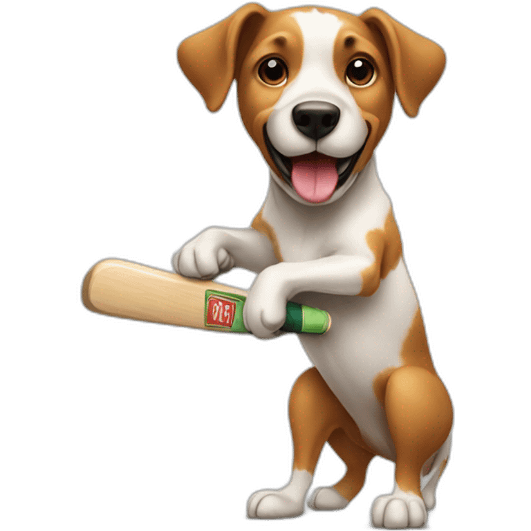 dog playing cricket emoji