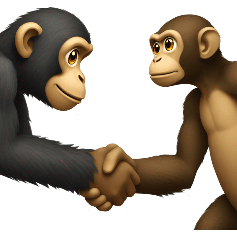 A monkey shaking hands with a person emoji