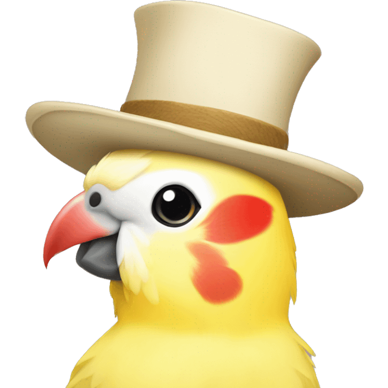 lutino cockatiel in a hat emoji