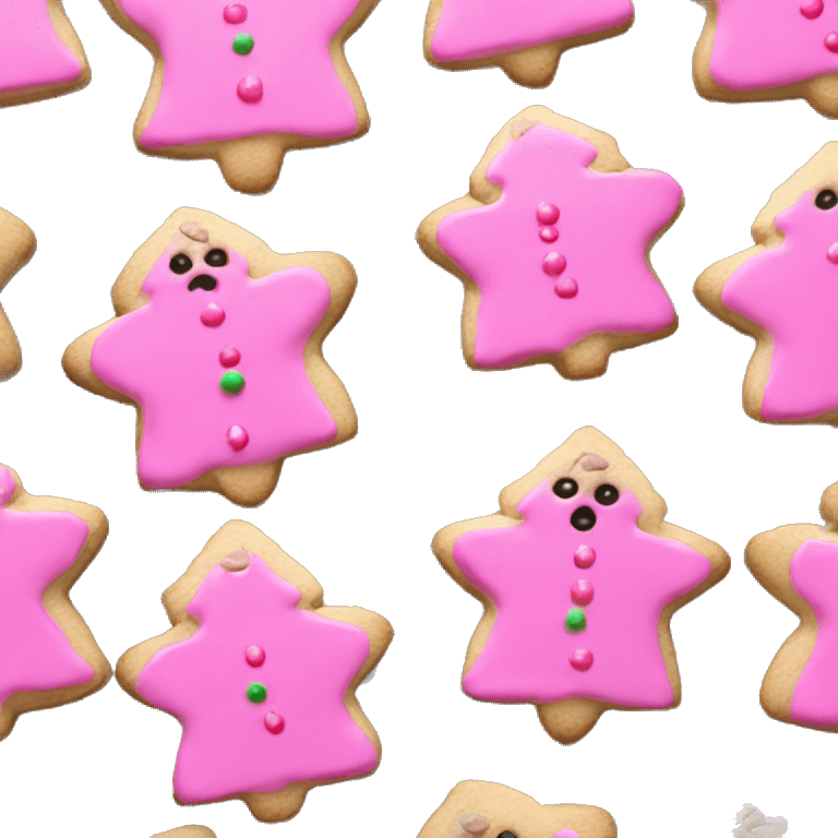 Only one Christmas cookie with pink topping  emoji