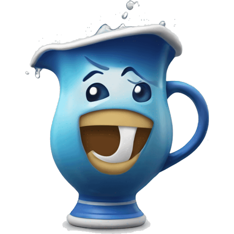 tilted pitcher with liquid running from the top emoji