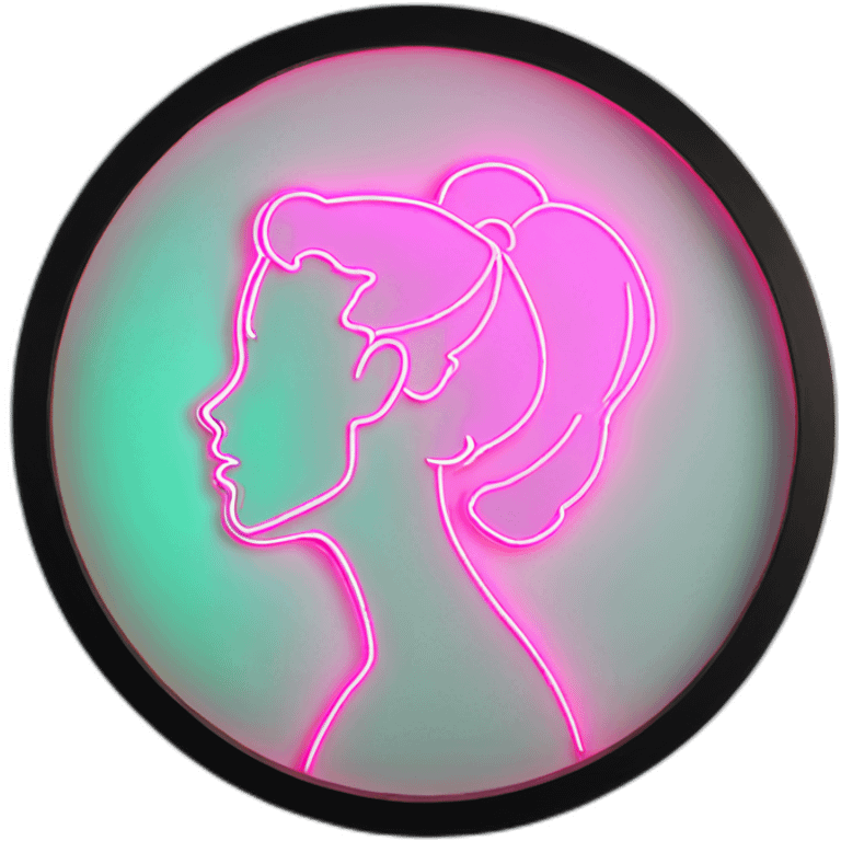 Sexy silhouette neon sign emoji