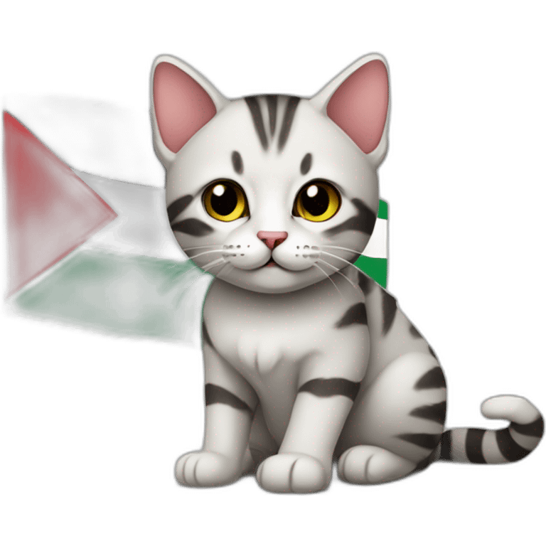 cat wearing palestine flag emoji