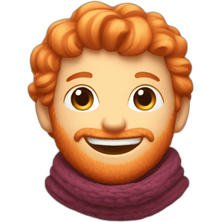 happy ginger with scarf emoji