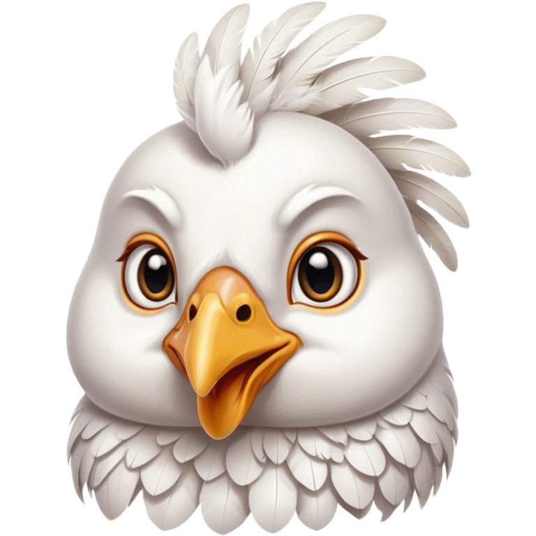 cute white hen portrait  emoji