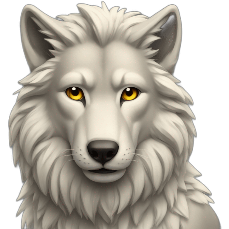 Wolf on lion emoji