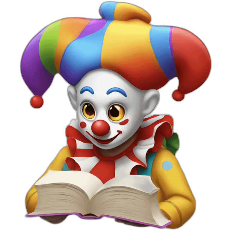 Clown closing a book emoji