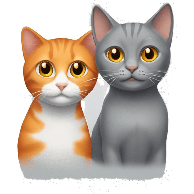 orange cat and grey cat emoji