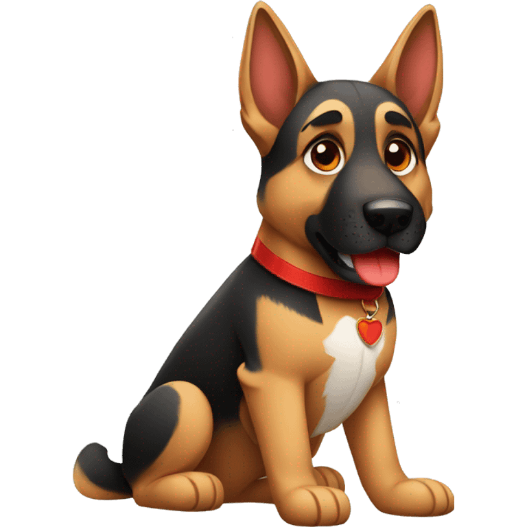 German Shepard like boxer with red gloves  emoji