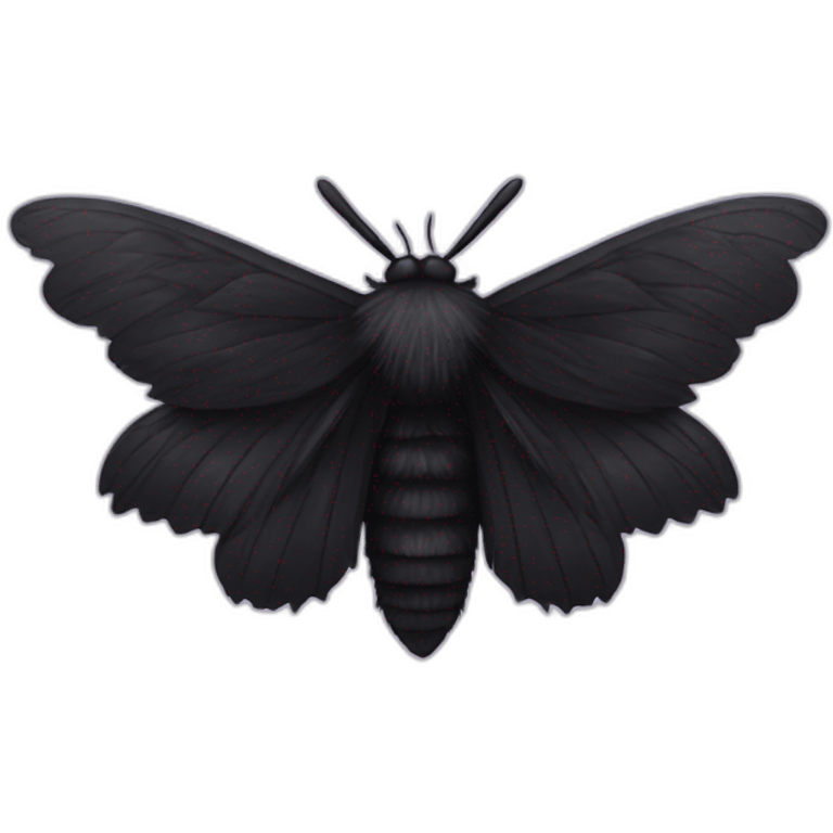 Black fluffy moth emoji