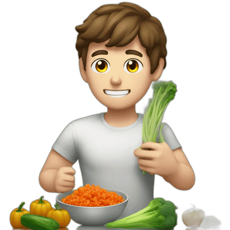 mr beast eating vegetables but it's actually people emoji