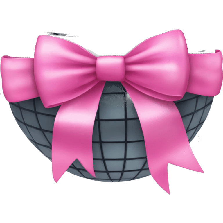 Disco ball with a pink bow emoji