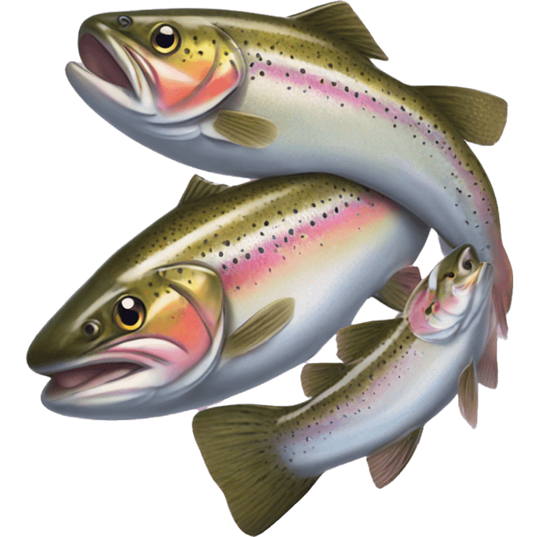 Two rainbow trout emoji