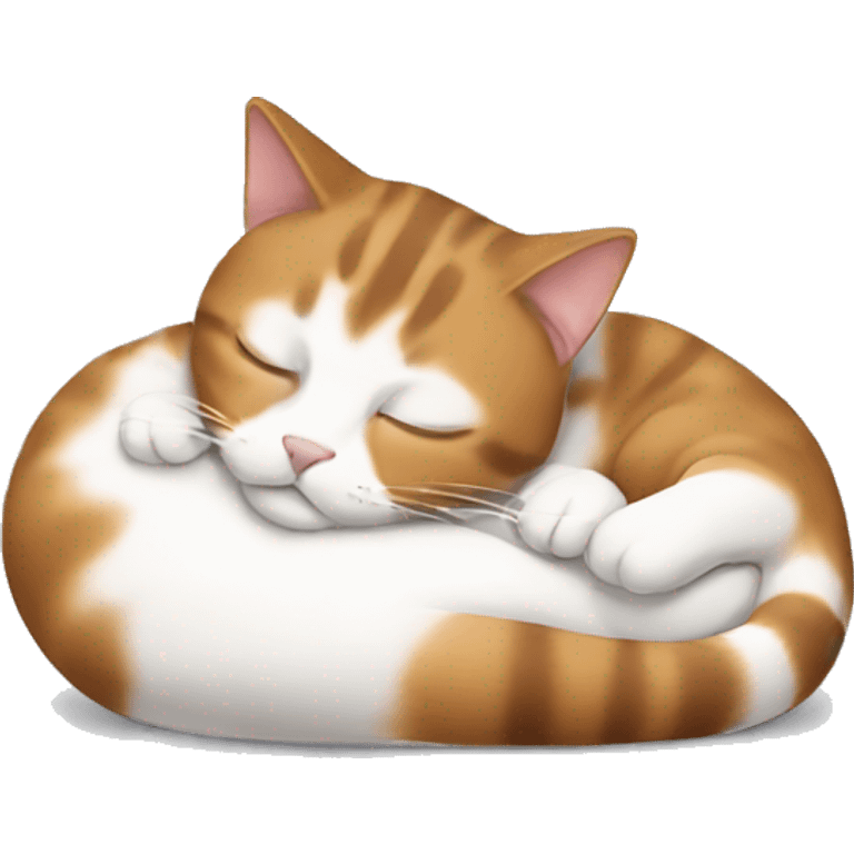 Sleeping white and brown cat emoji