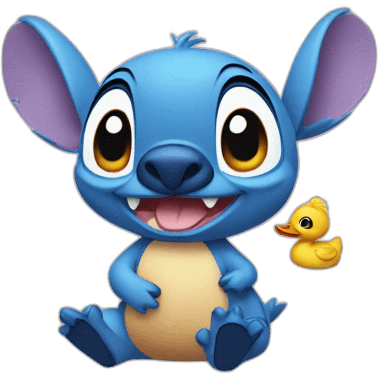 Stitch Disney avec un canard à côté emoji