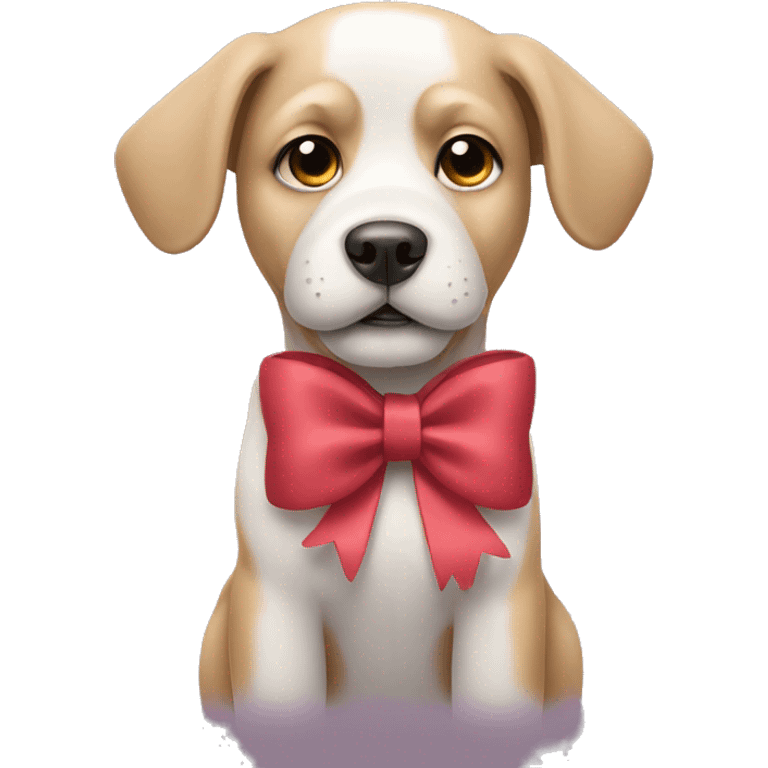 Dog wearing a bow emoji