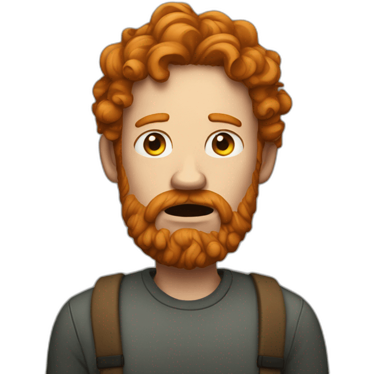 curly ginger bearded man upset emoji