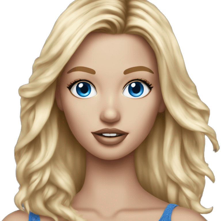 Realistic victoria secret model blonde blue eyes  emoji