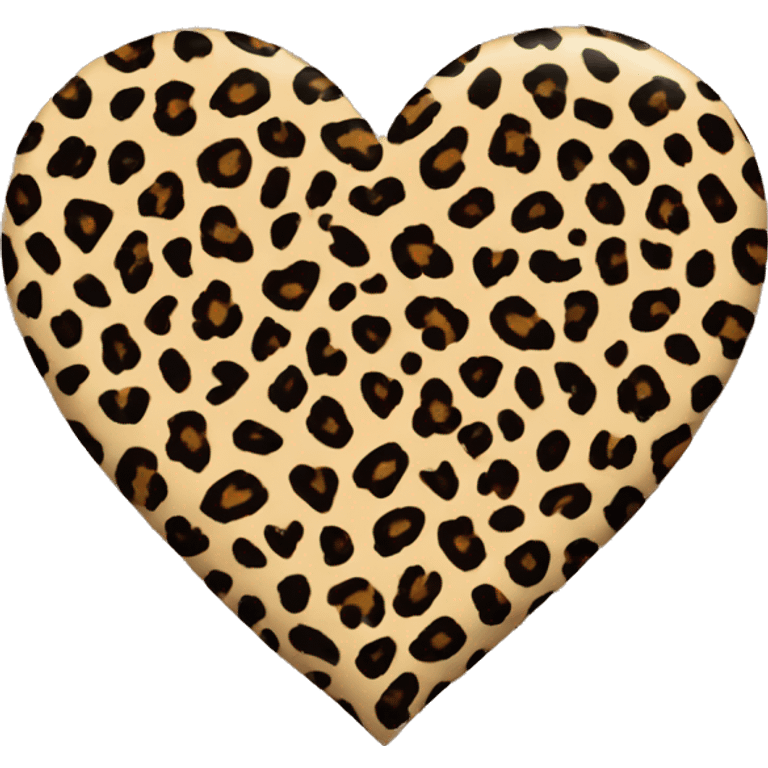 leopard print love heart emoji