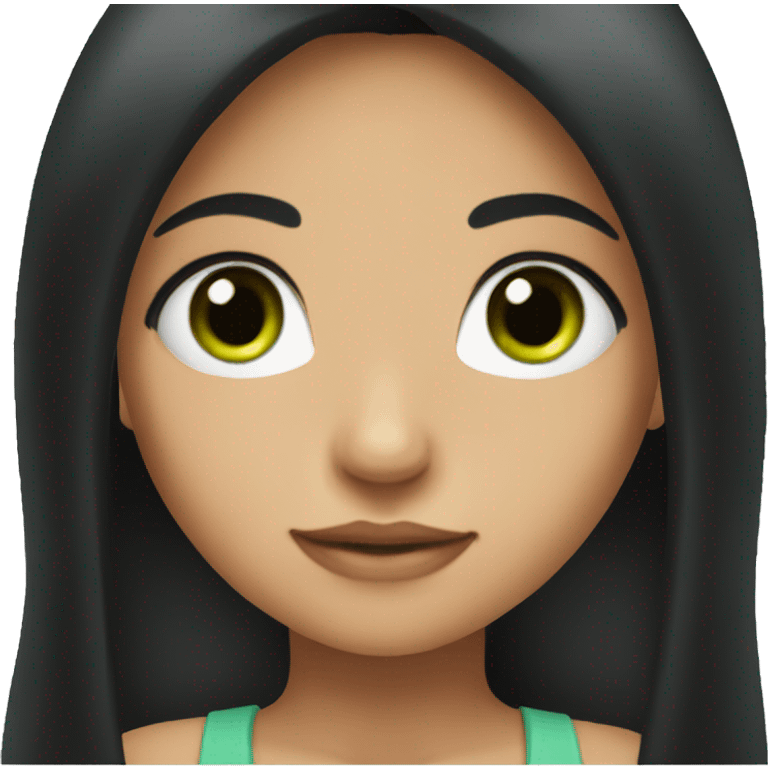 girl with green eyes and long black hair emoji