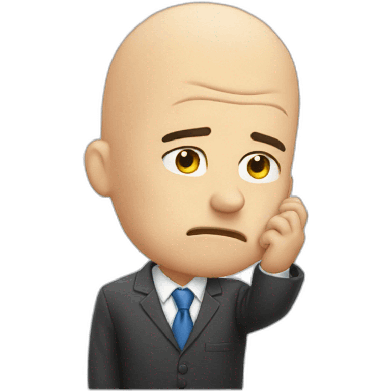  Bald facepalm in a suit emoji