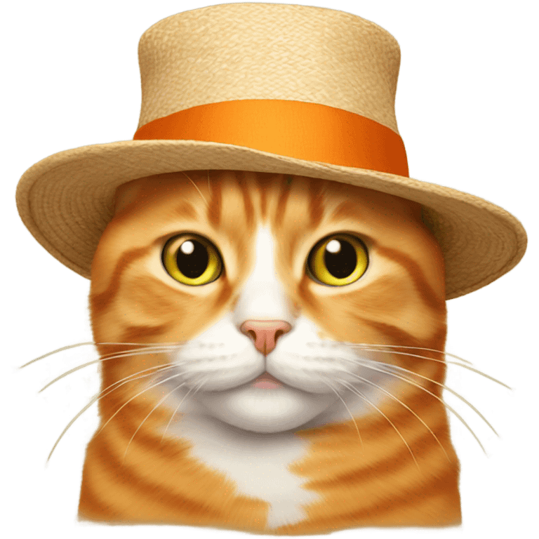 Orange cat with English hat emoji