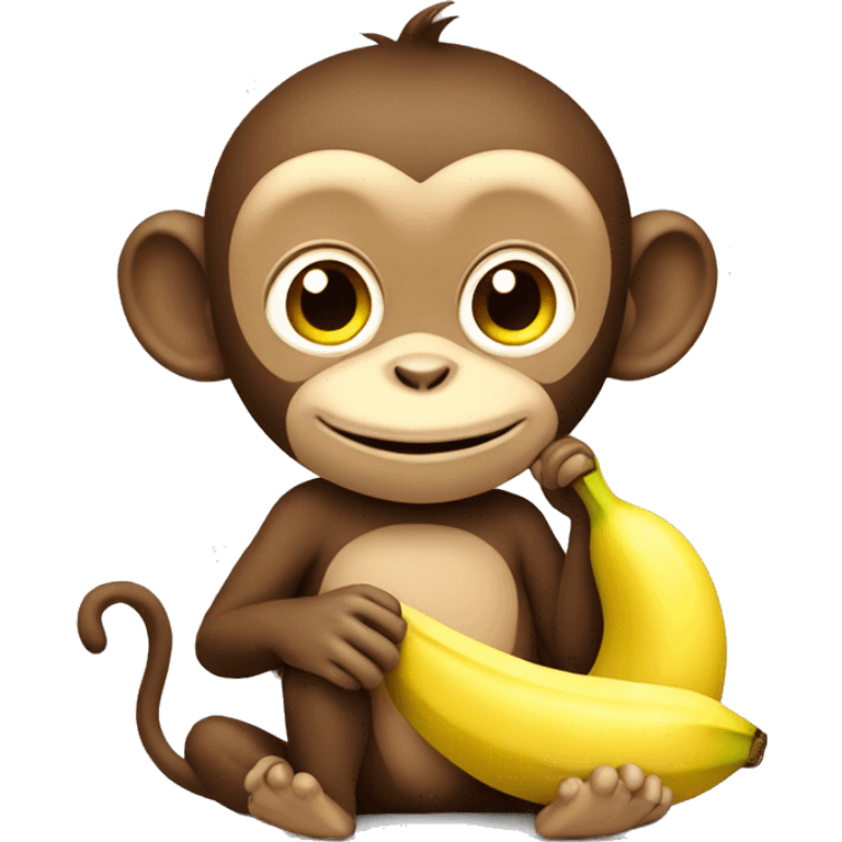 monkey with banana emoji