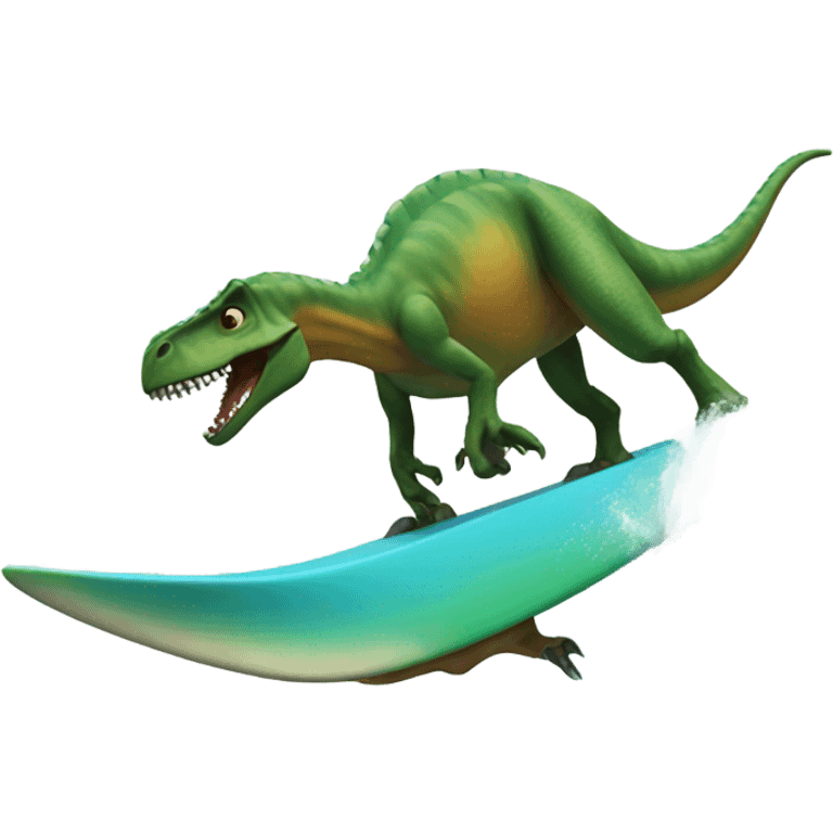 Dinosaur surfing  emoji