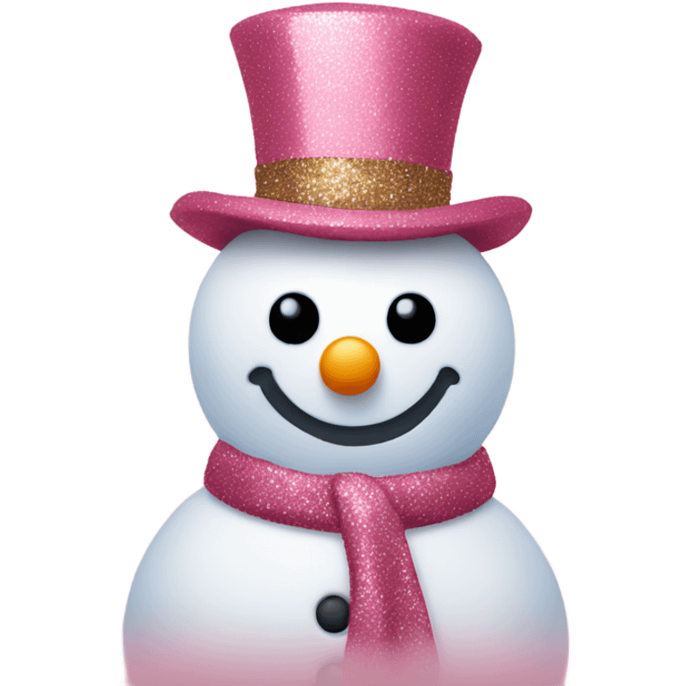 Rose pink snowman with glitter  emoji