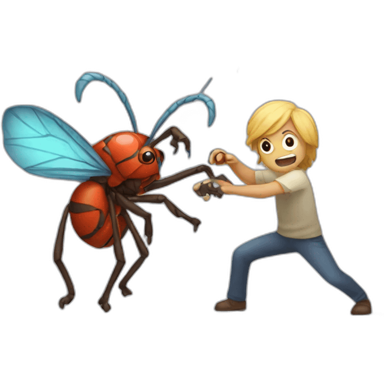 developper fighting a bug monster emoji