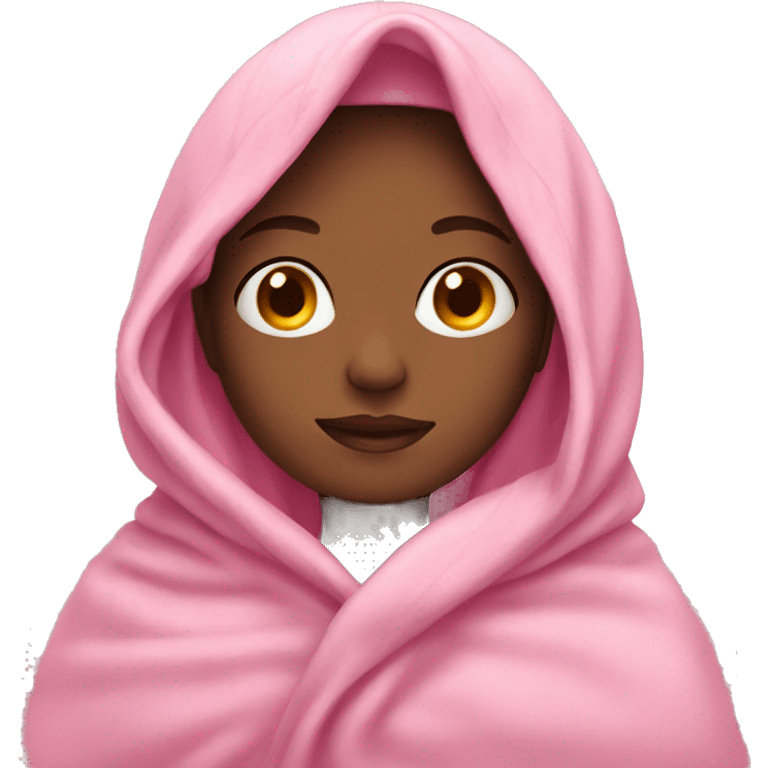 Girl in a pink blanket emoji