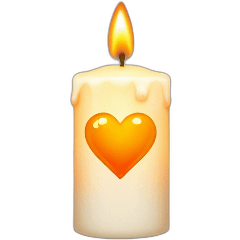 candle with an orange heart instead of flame emoji