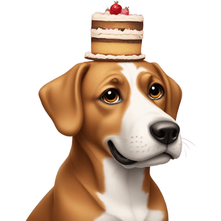 Dog with cake on head emoji