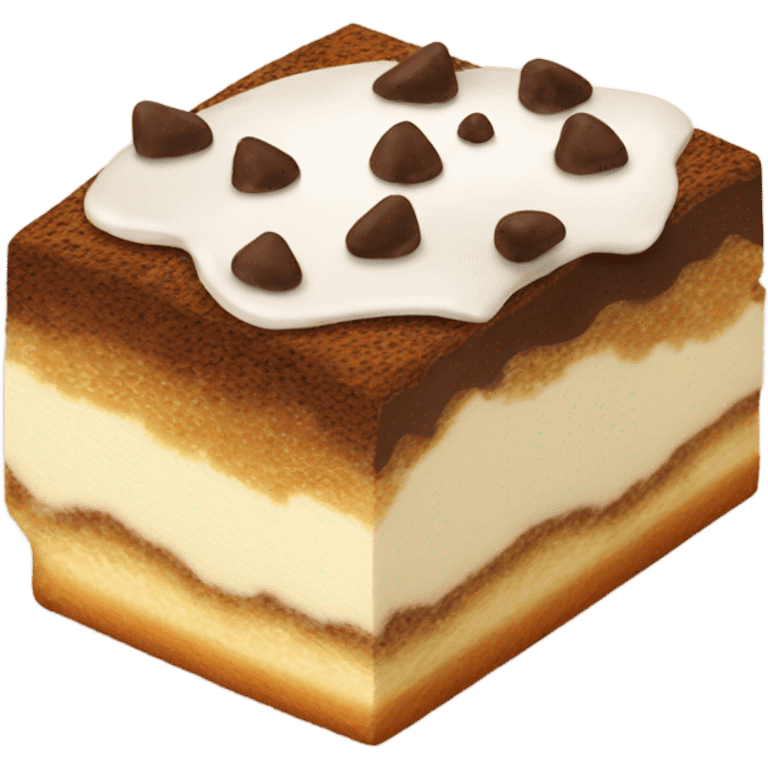 Slice of tiramisu with chocolate flakes  emoji