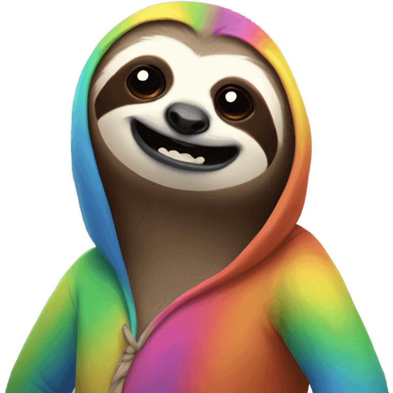 Rainbow sloth emoji