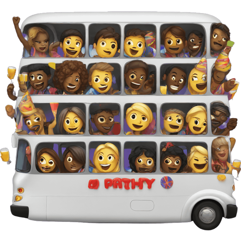 party on a bus emoji