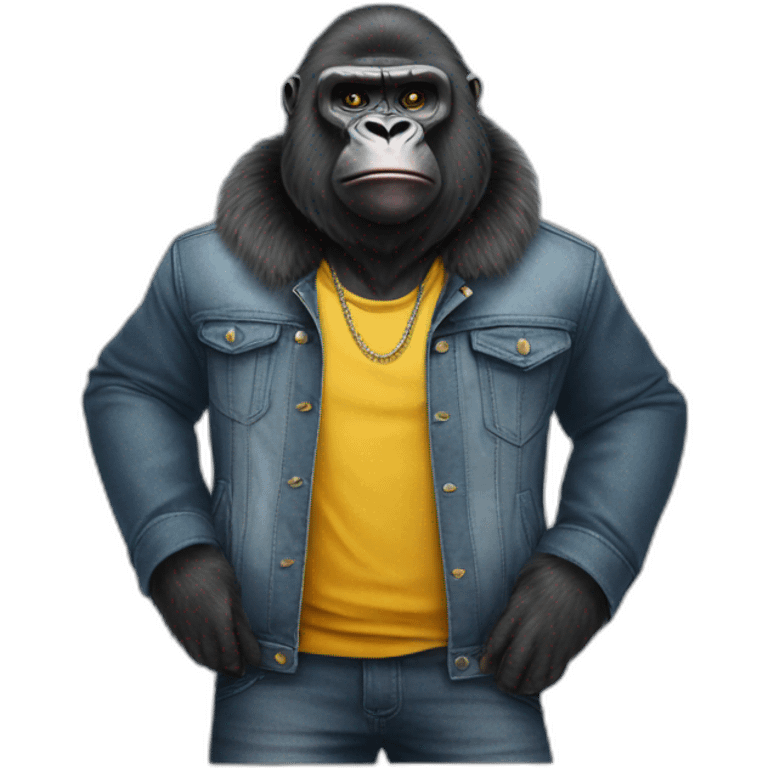 Gorilla wearing designer clothes emoji