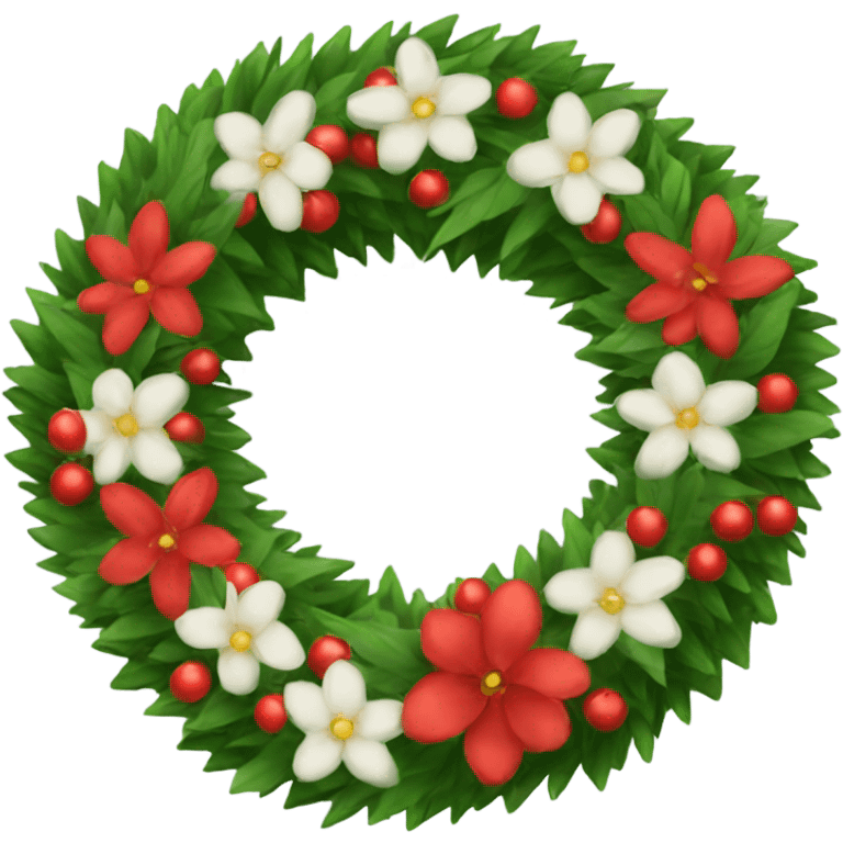 Christmas wreath with flower  emoji