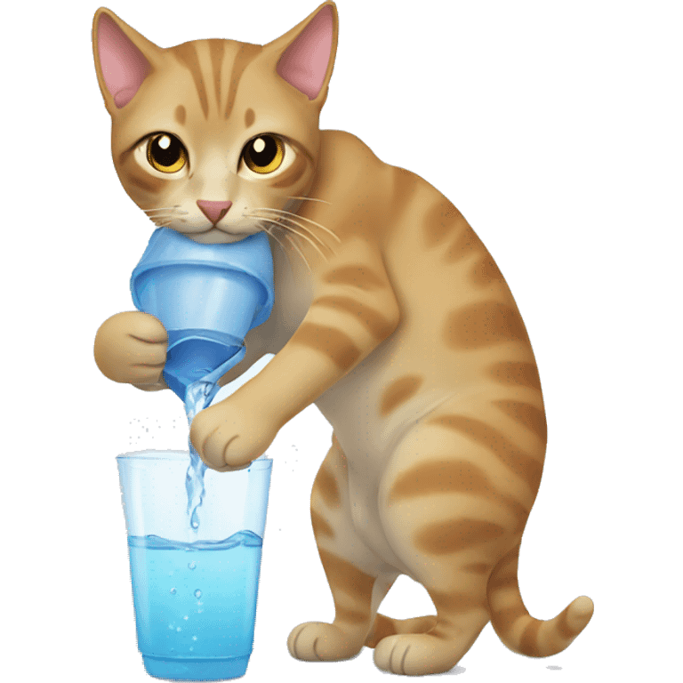 Cat drinking water emoji