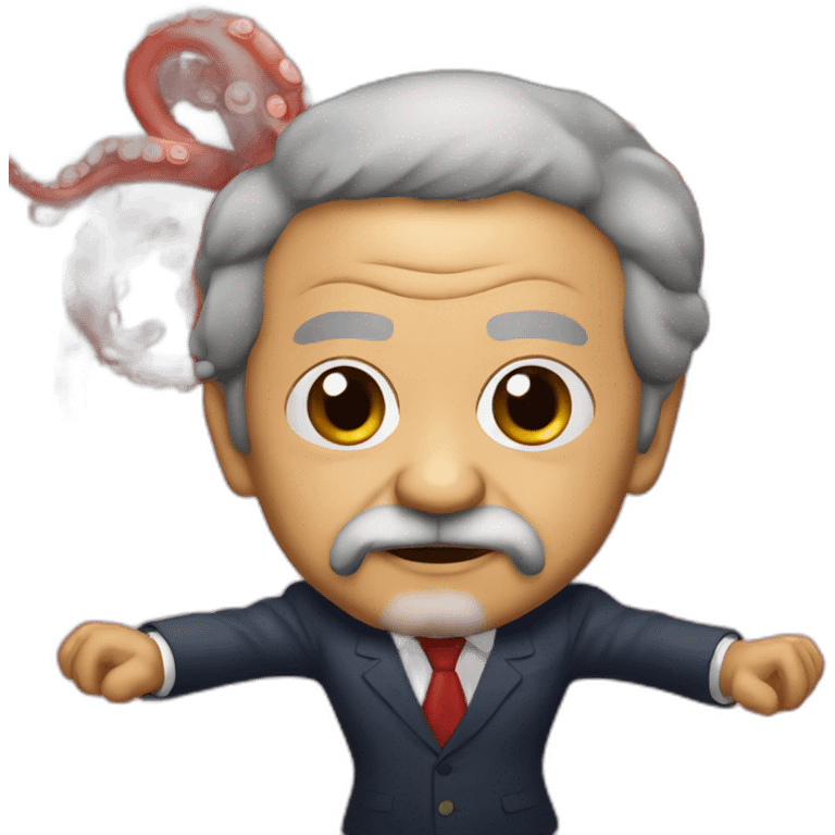 president Lula from Brazil fighting with octopus emoji