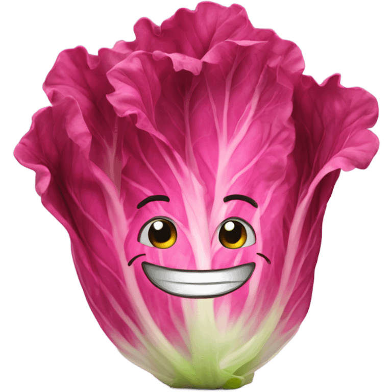 pink lettuce smiling emoji