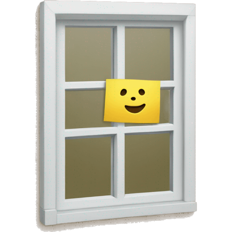 A big Window with a post-it attached to the lower left corner  emoji