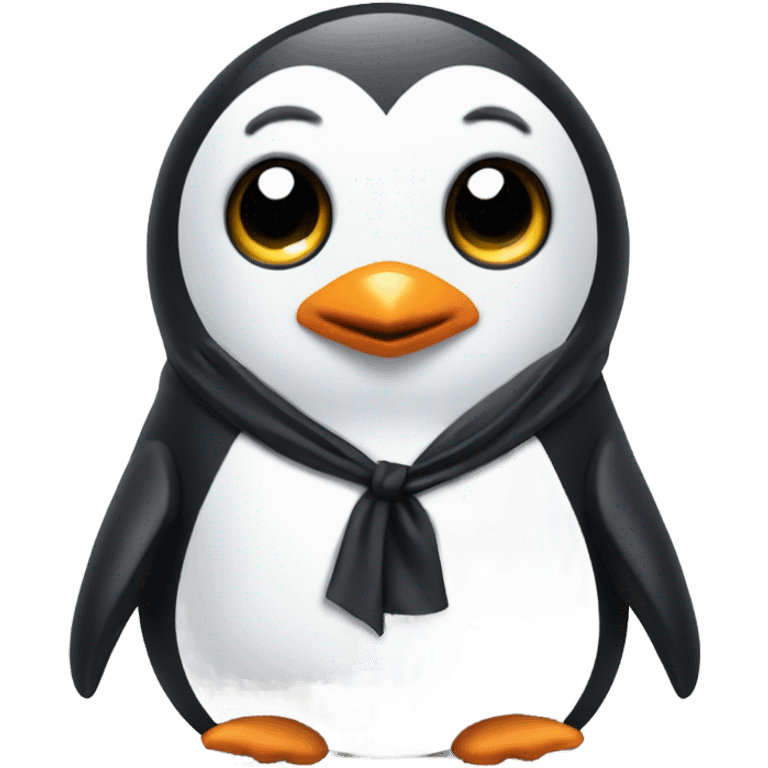 Penguin with goatee and underwear emoji