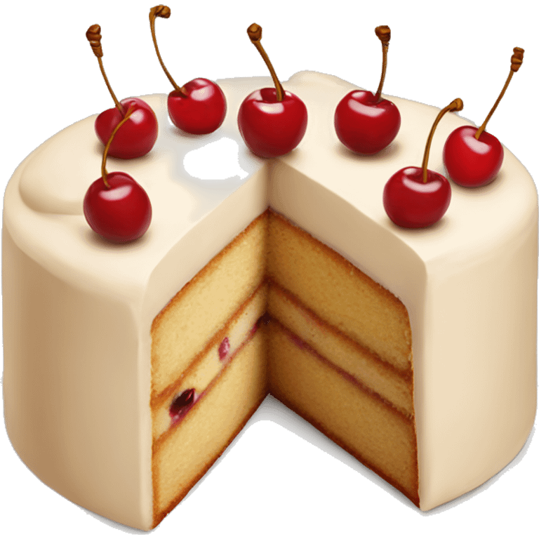 Beige cherry cake  emoji