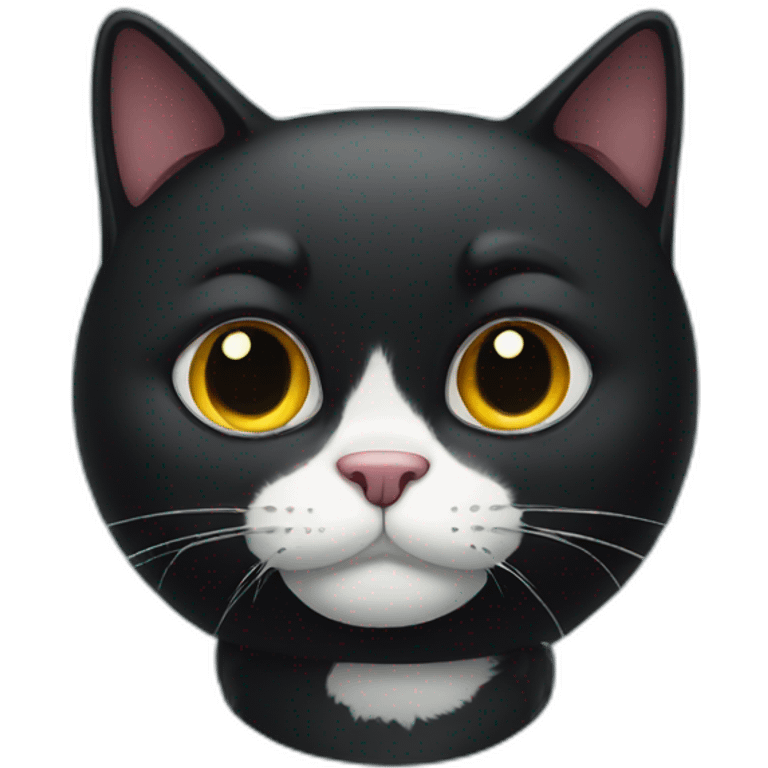 fat black cat emoji