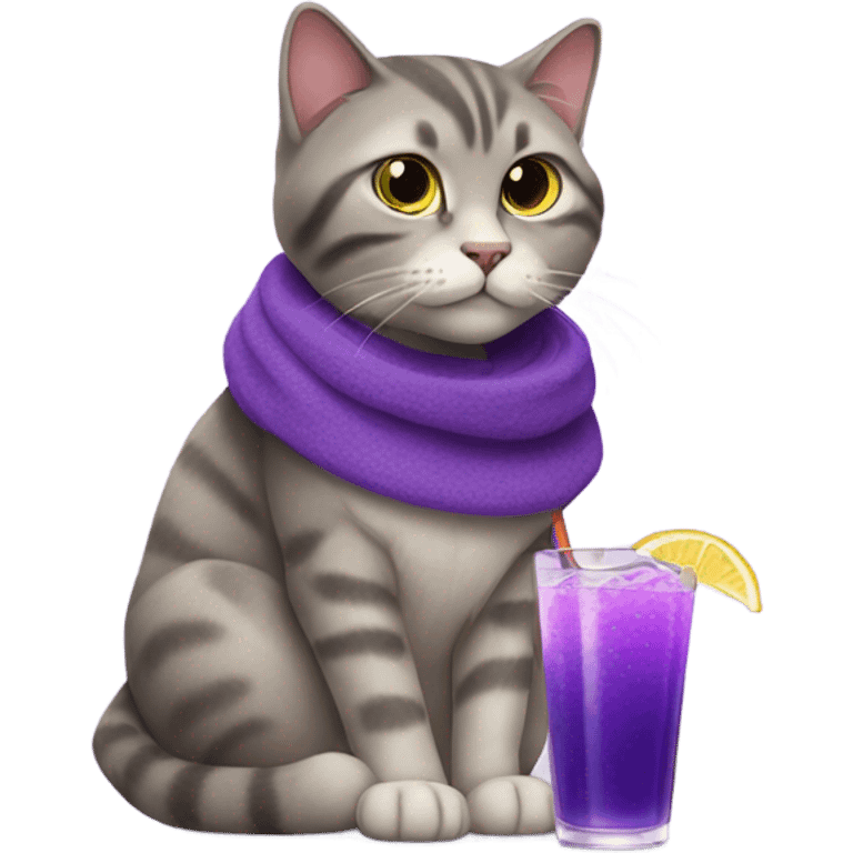 cat with a purple drink  emoji