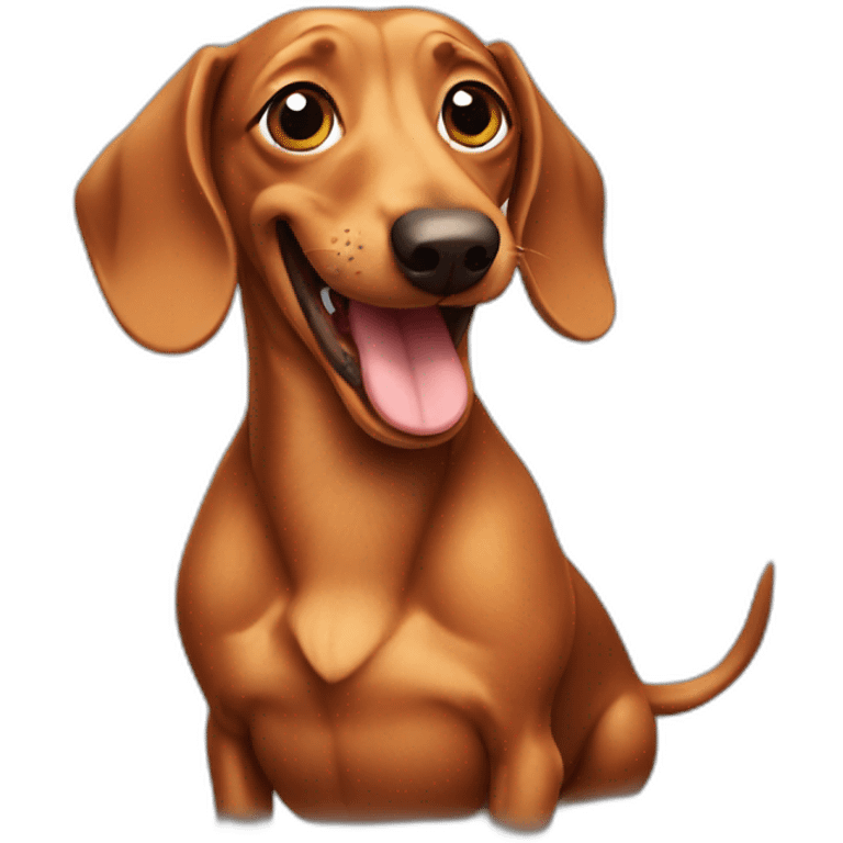 Dachshund joking emoji