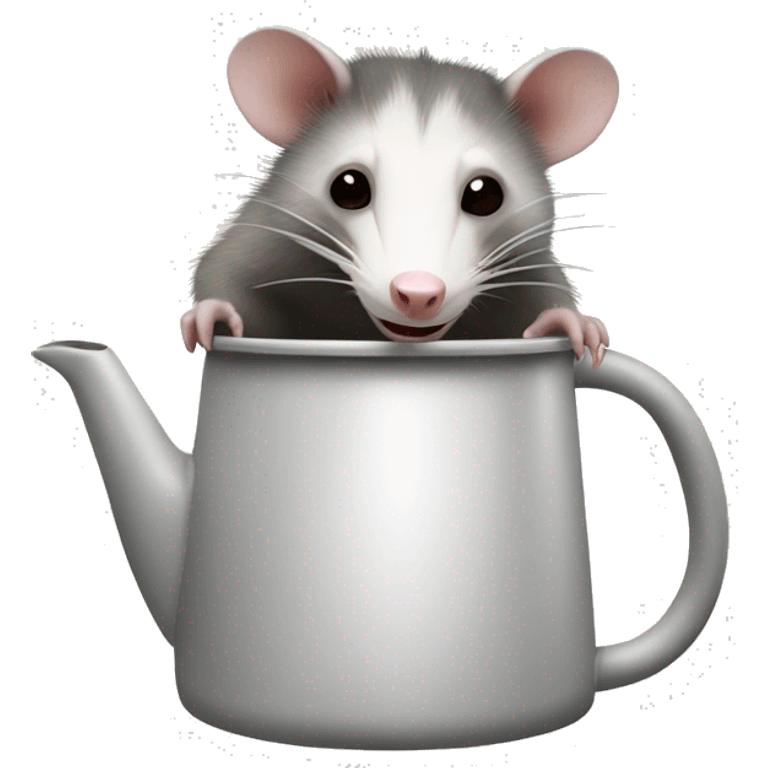 Opossum and with a white kettle  emoji