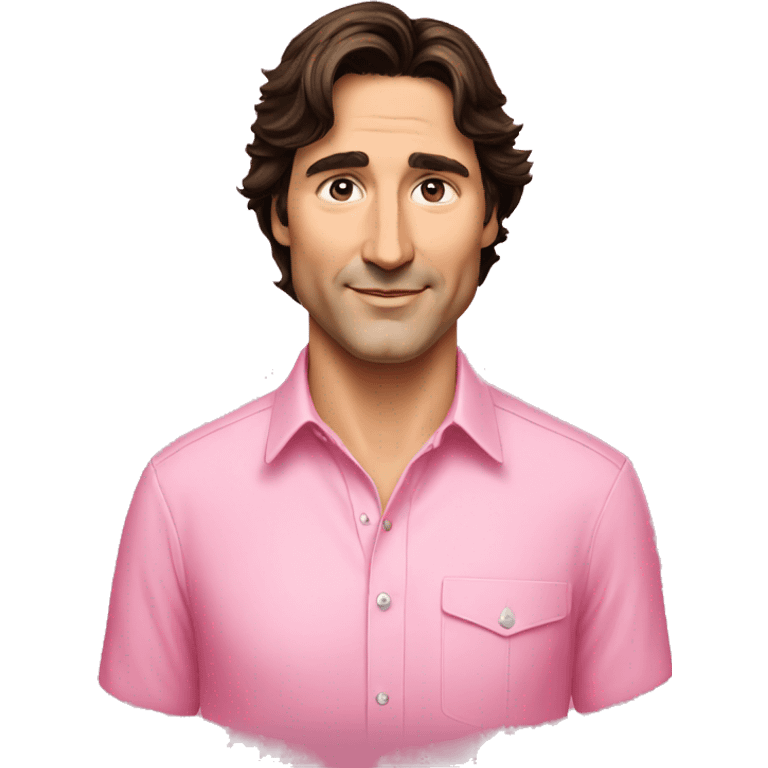 Justin trudeau with a pink shirt emoji