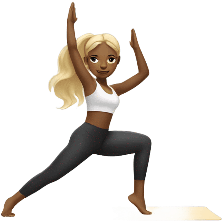 pretty black girl with blonde hair doing yoga emoji